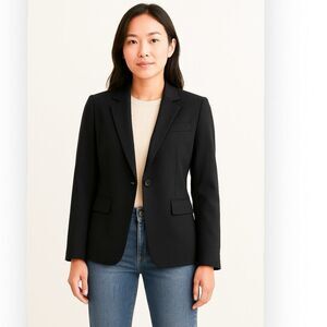 Pendleton Womens 12P Black Virgin Wool Lined Blazer Preppy Academia Career